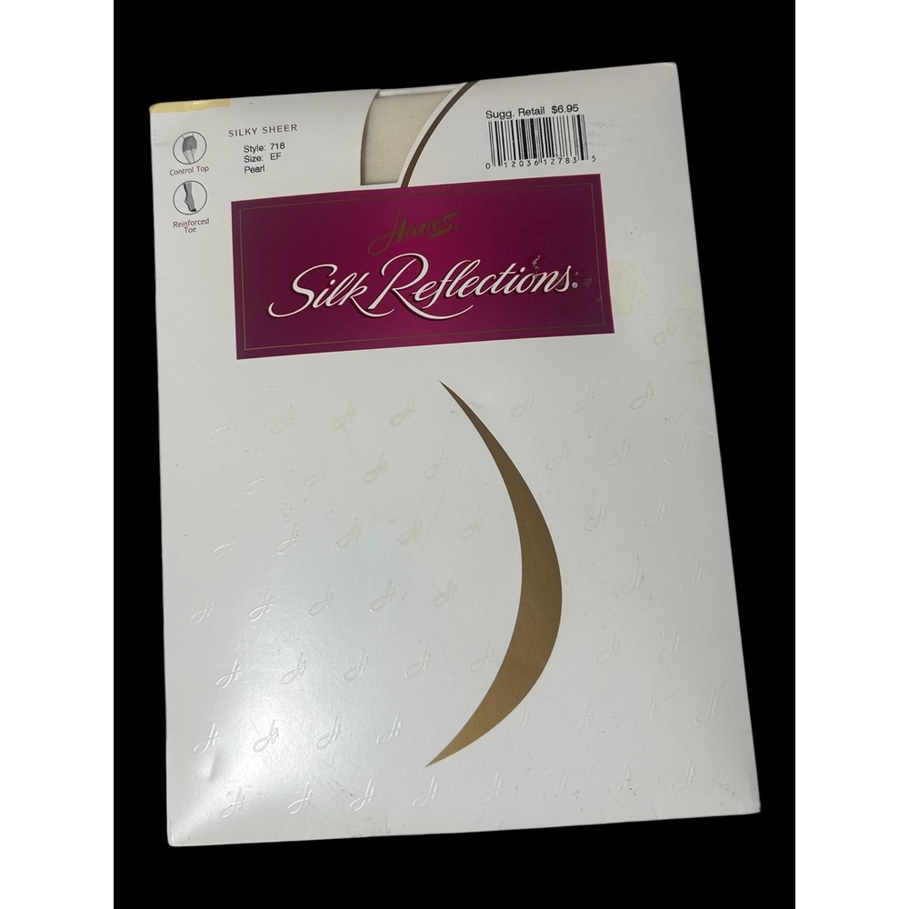 Hanes Silk Reflections Silky Sheer Pantyhose Pearl Style 718 Size EF Control Top